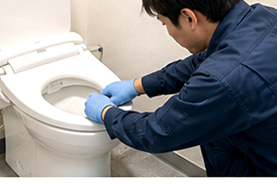 トイレまわりの水漏れ修理作業
